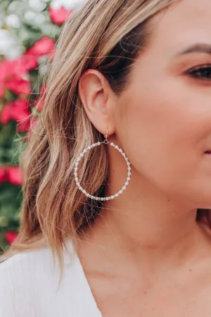 Charlise Hoop Earrings - White