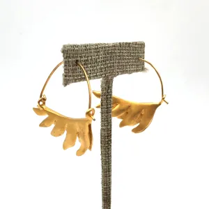 Chee-Me-No - Feather Hoop 18k Vermeil Earrings