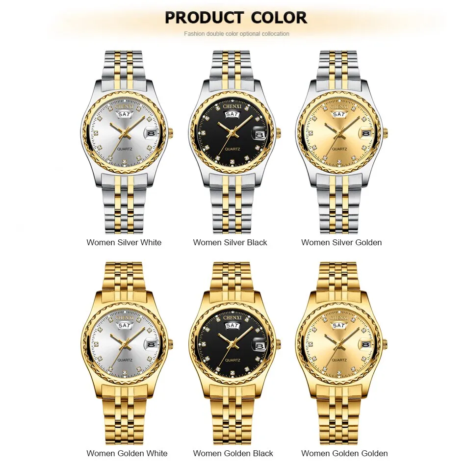 CHENXI Women Fashion Watches Ladies Gold Bracelet Wrist Watches Luxury Brand Gifts For Women Quartz Wristwatches Reloj Mujer