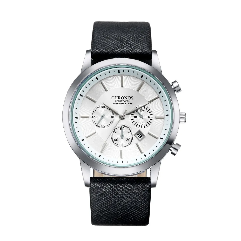 CHRONOS Watch Men Watch Auto Date Sport Mens Watches Top Brand Luxury Men's Watch Clock kol saati relogio masculino reloj hombre