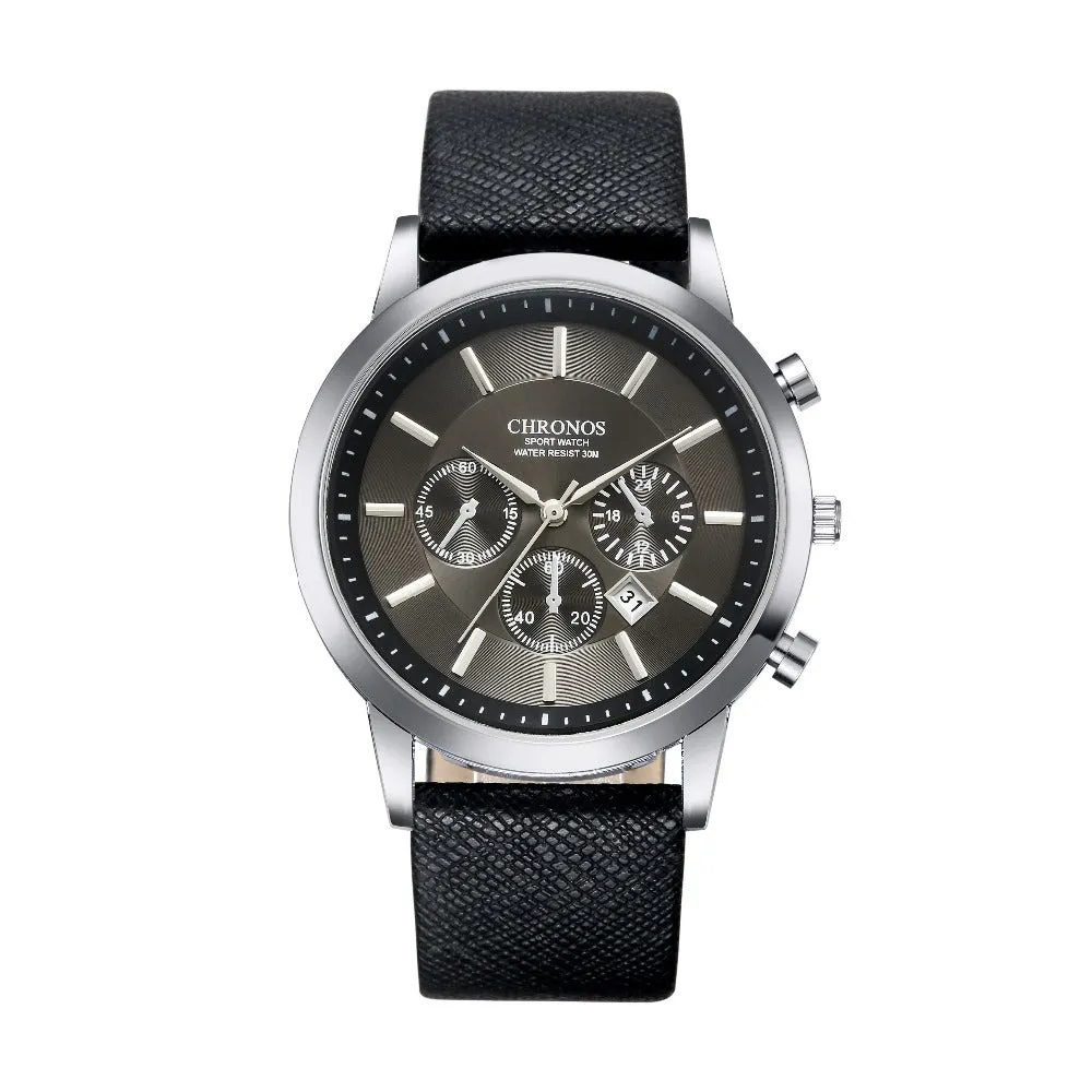 CHRONOS Watch Men Watch Auto Date Sport Mens Watches Top Brand Luxury Men's Watch Clock kol saati relogio masculino reloj hombre