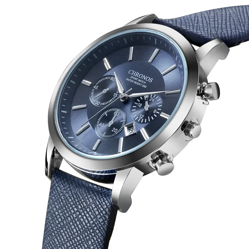CHRONOS Watch Men Watch Auto Date Sport Mens Watches Top Brand Luxury Men's Watch Clock kol saati relogio masculino reloj hombre