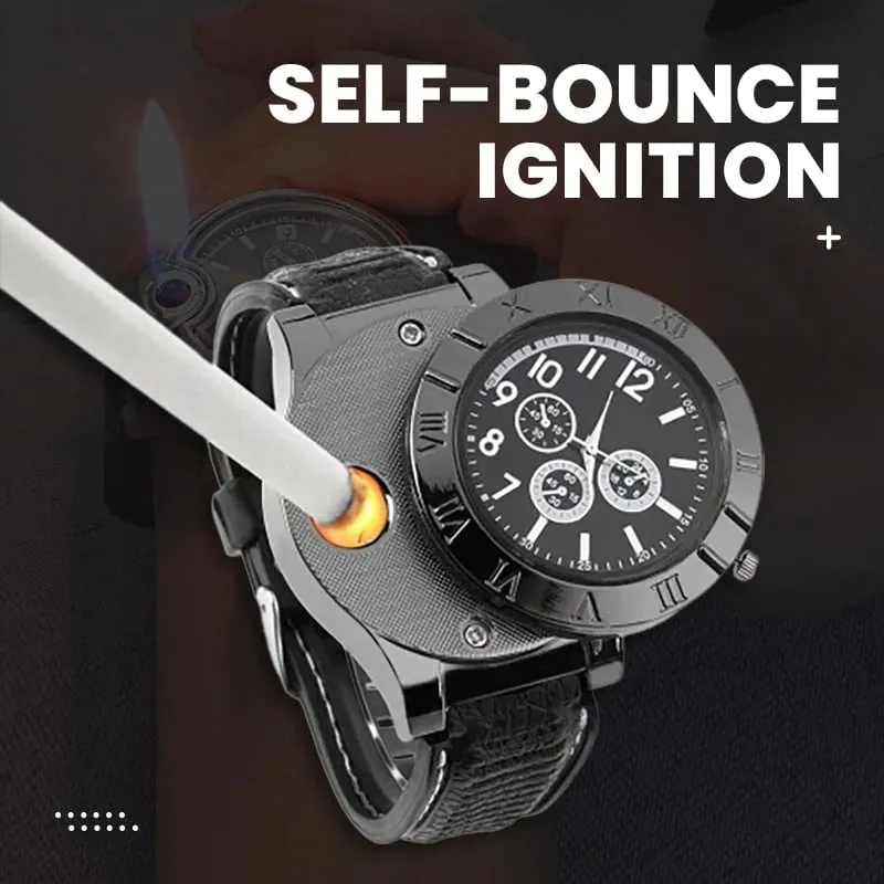 Cigarette Lighter Watches Unique Men's Lighter Watches Novelty Rechargeable USB Rechargeable Watches