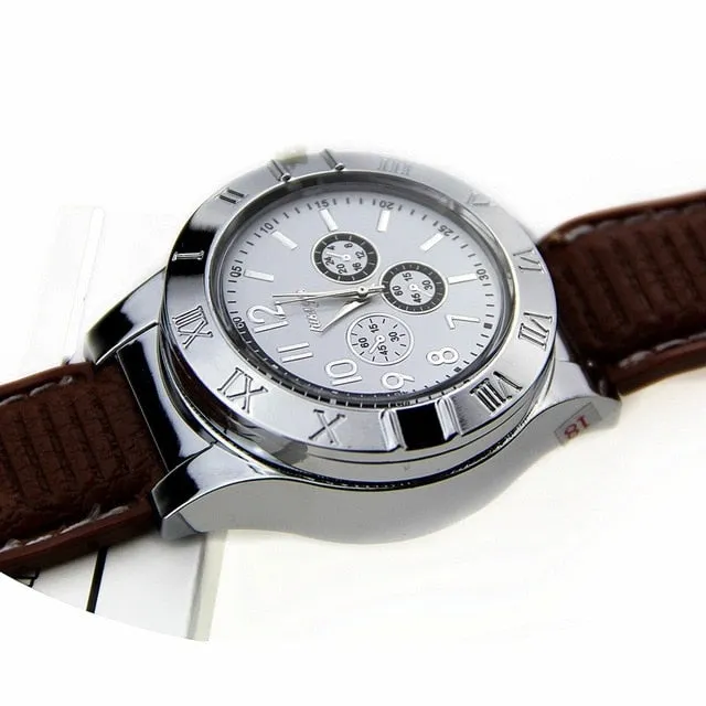 Cigarette Lighter Watches Unique Men's Lighter Watches Novelty Rechargeable USB Rechargeable Watches