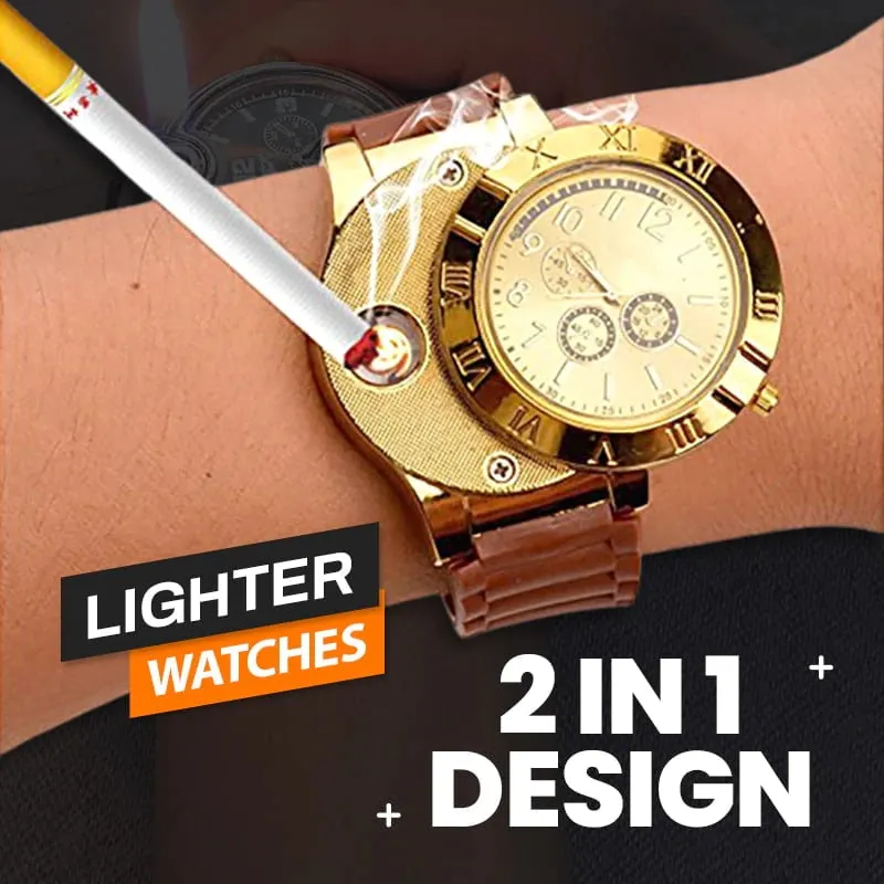 Cigarette Lighter Watches Unique Men's Lighter Watches Novelty Rechargeable USB Rechargeable Watches