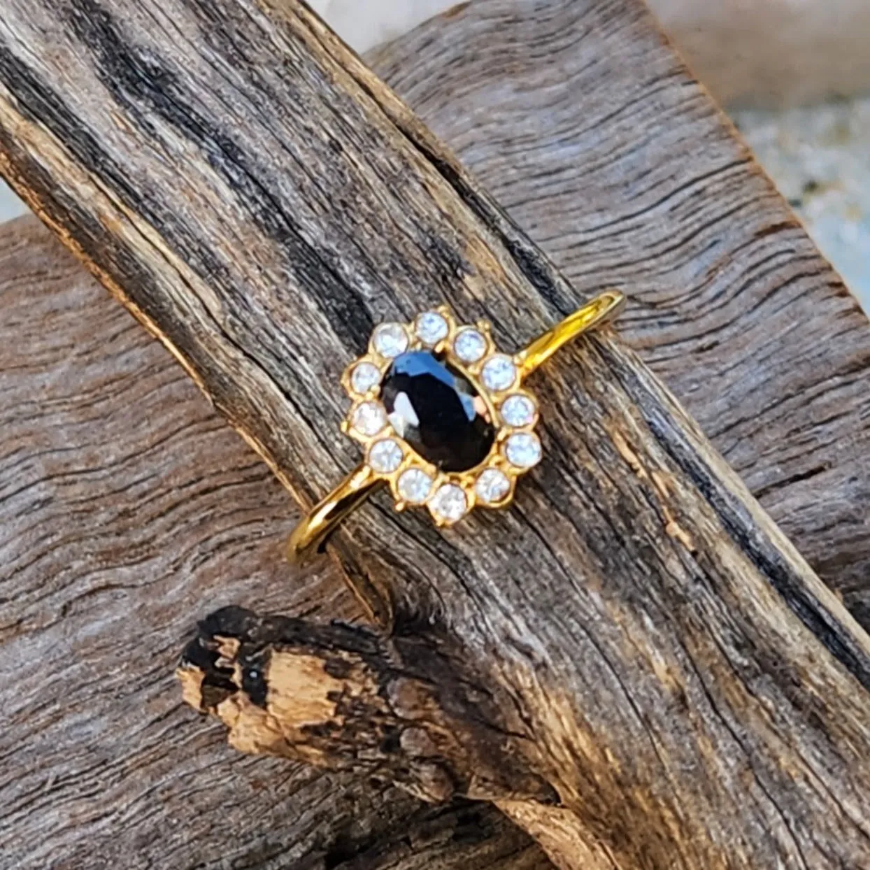 CINQ - CHOICE OF FIVE ADJUSTABLE  CUBIC ZIRCONIA WATERPROOF 18K GOLD RINGS