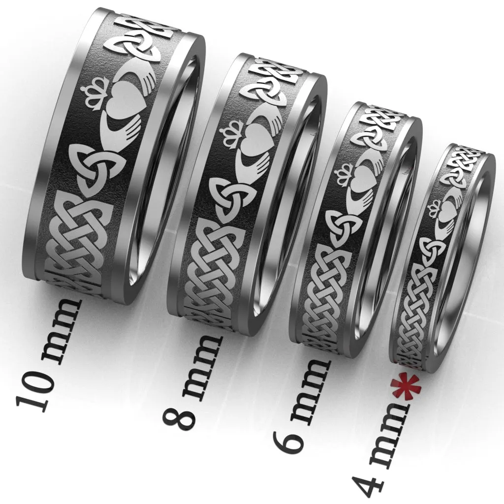 Claddagh Wedding Ring UCL1-TITAN4M-FLAT - TITANIUM