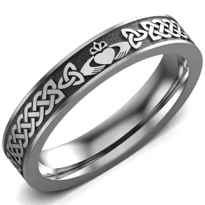 Claddagh Wedding Ring UCL1-TITAN4M-FLAT - TITANIUM