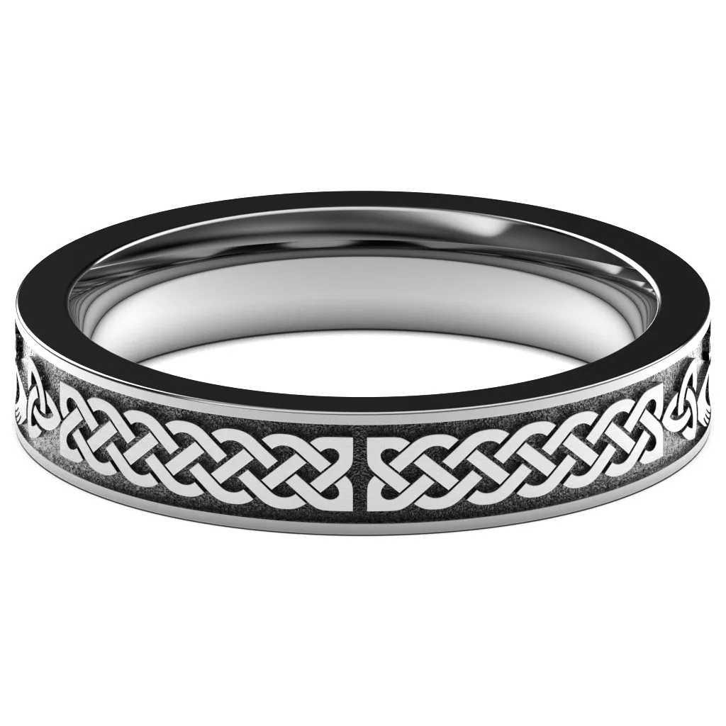 Claddagh Wedding Ring UCL1-TITAN4M-FLAT - TITANIUM