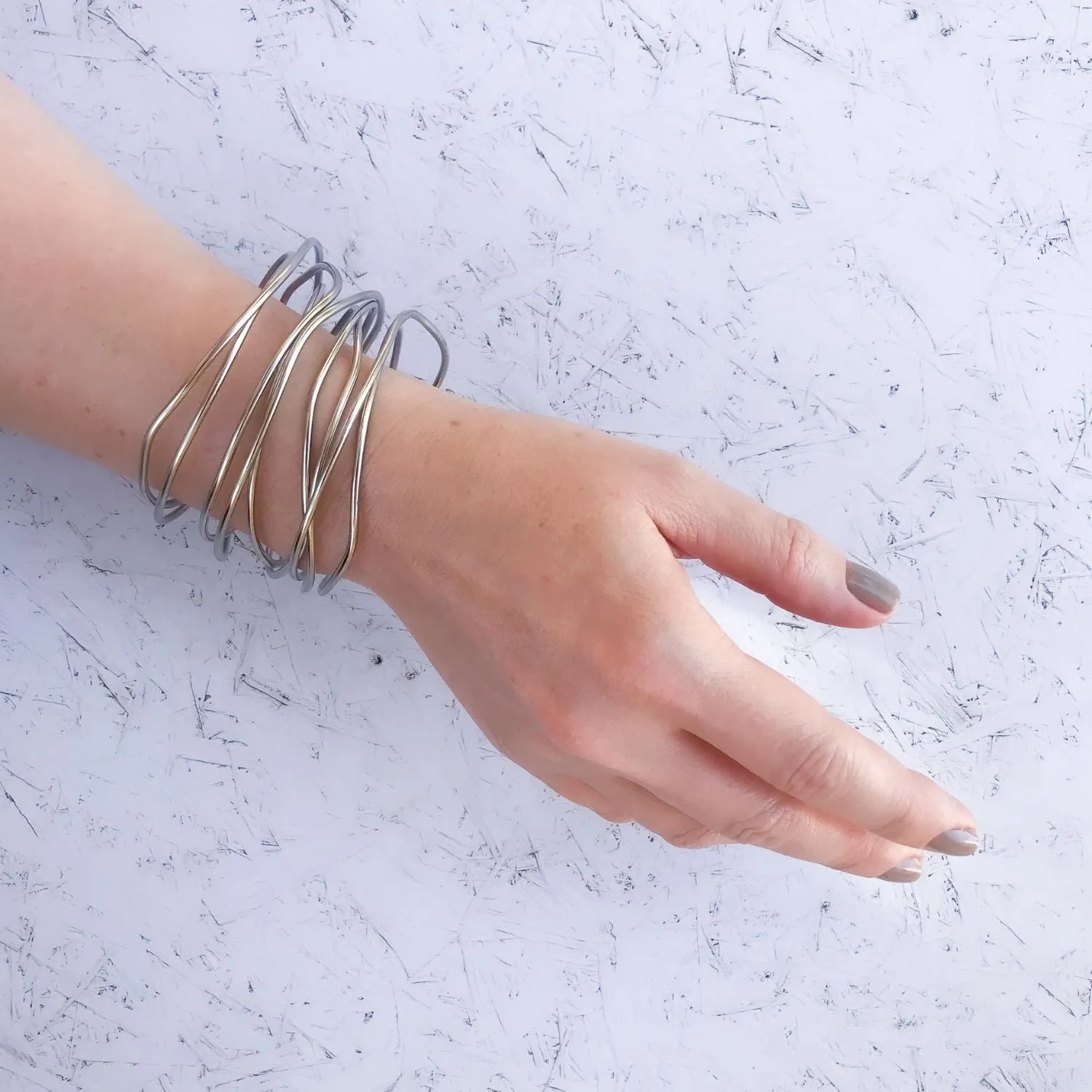 Claire sterling silver wire bracelet