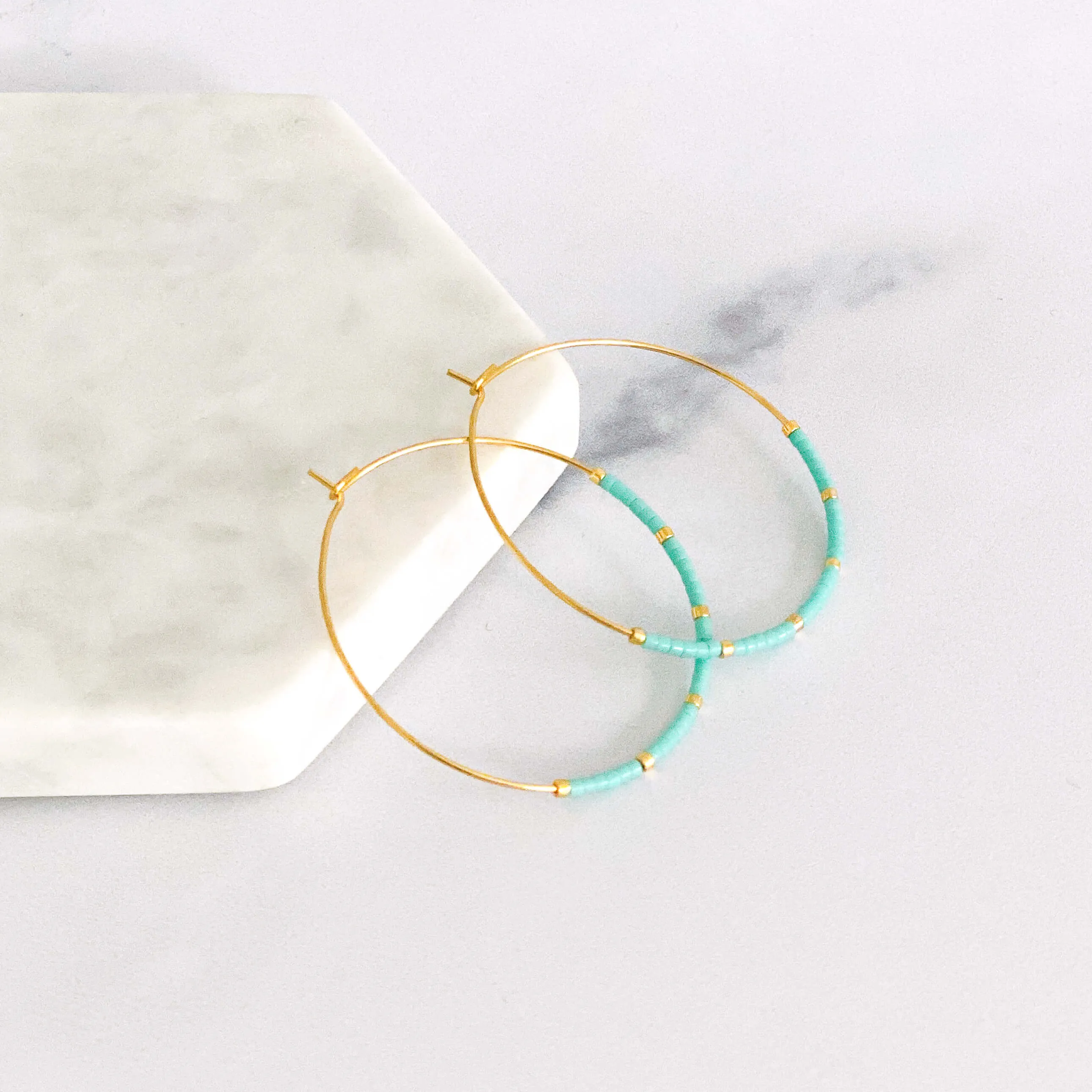 Classic Beaded Hoop Earrings