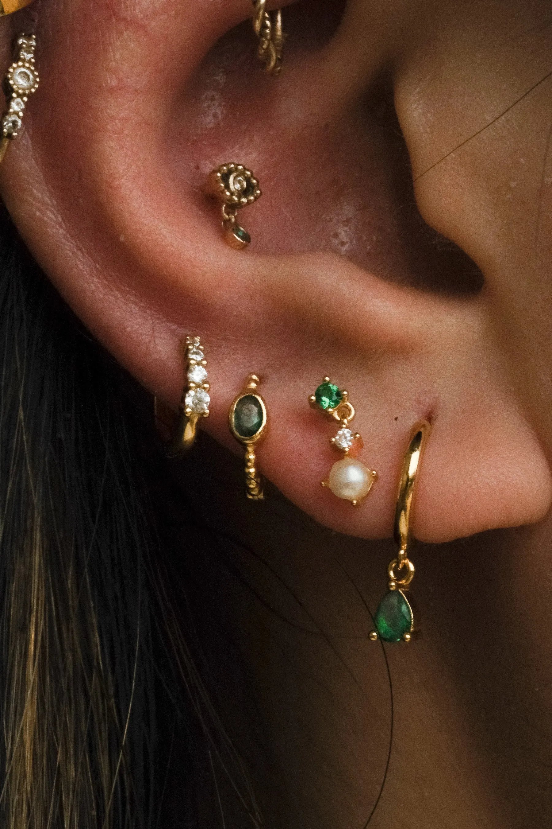 Clio Emerald Earrings Set