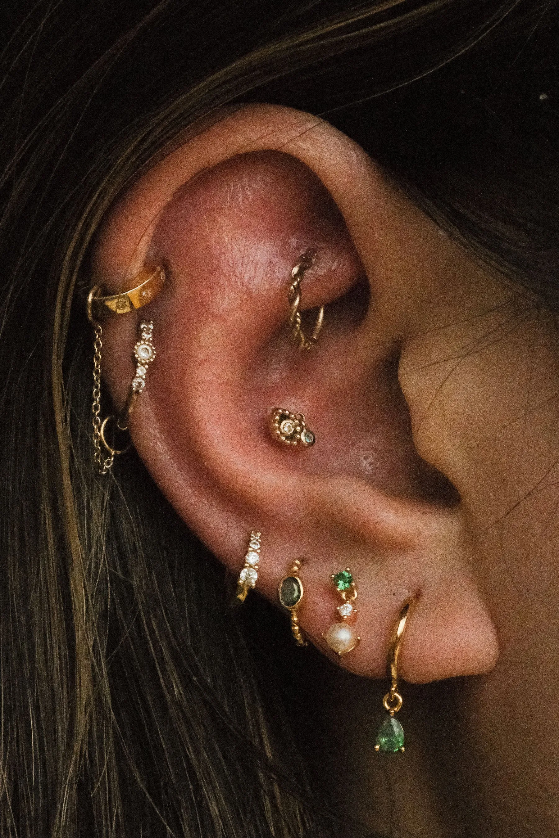 Clio Emerald Earrings Set