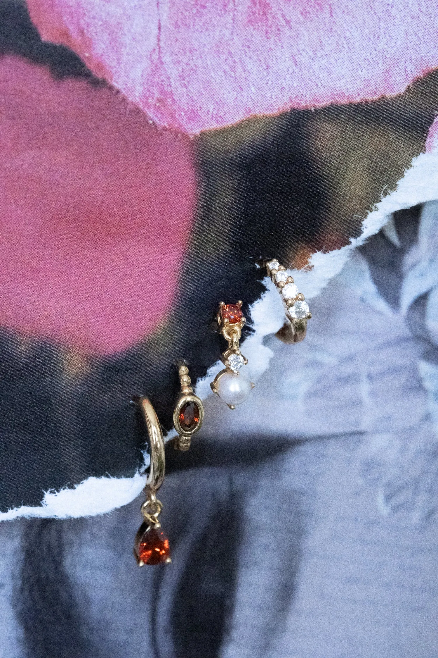 Clio Garnet Earrings Set