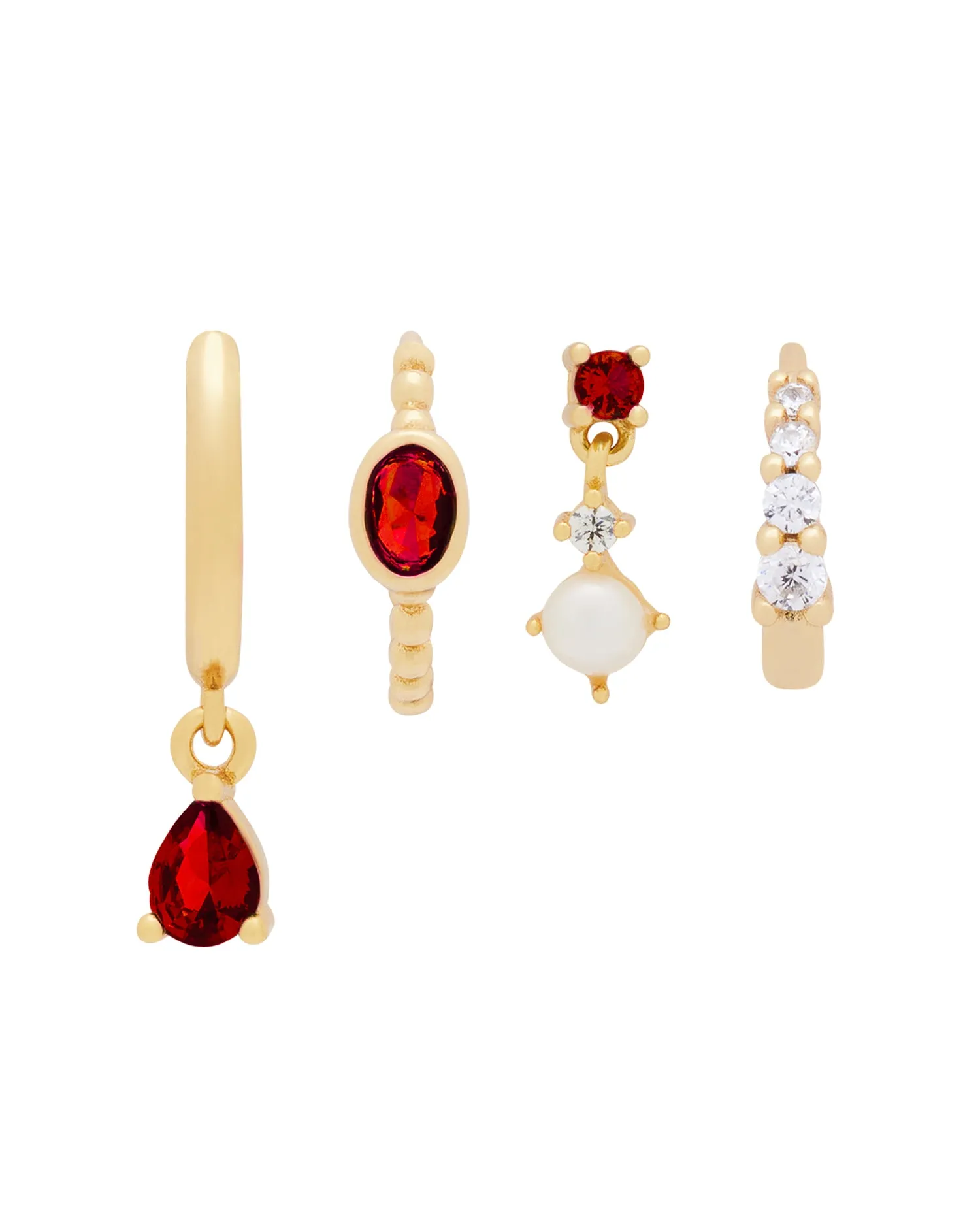 Clio Garnet Earrings Set