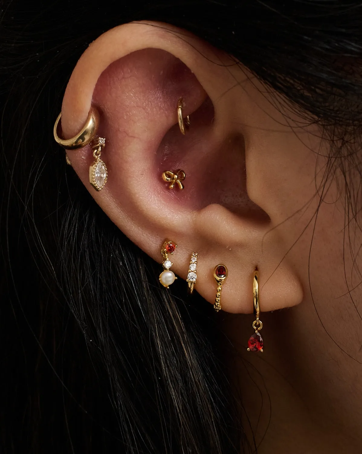 Clio Garnet Earrings Set