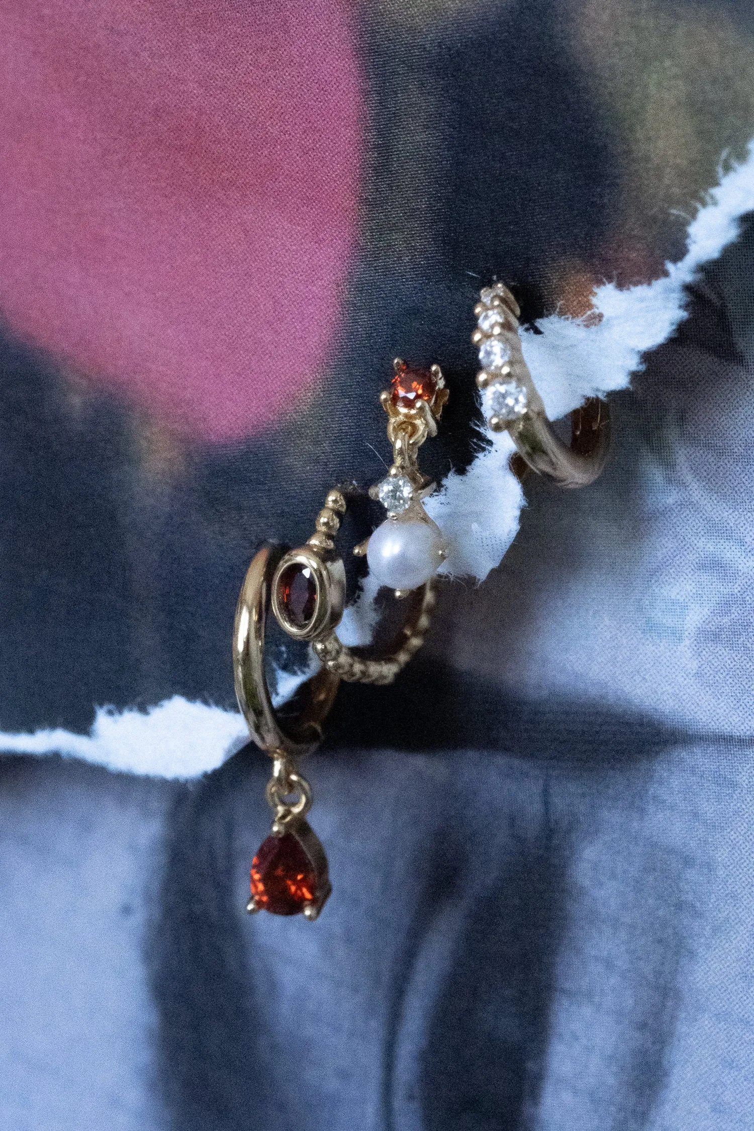Clio Garnet Earrings Set