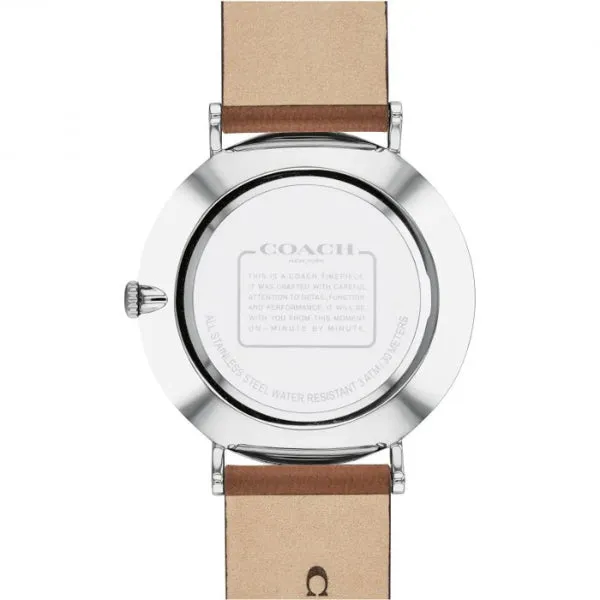 Coach Charles Brown Leather Strap Blue Dial Quartz Watch for Gents - 14602151