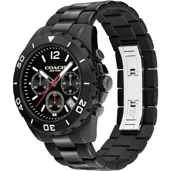 Coach Kent Black Stainless Steel Black Dial Chronograph Quartz Watch for Gents - 14602554