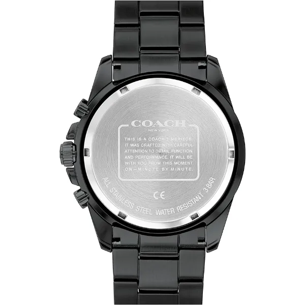 Coach Kent Black Stainless Steel Black Dial Chronograph Quartz Watch for Gents - 14602554