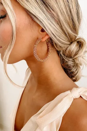 Copper Beaded Hoop Earrings