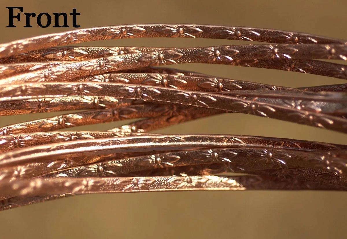 Copper Ring Stock Shank 3mm Burst Flower Textured Metal Cane Wire - Rings Bracelets Pendants Metalwork
