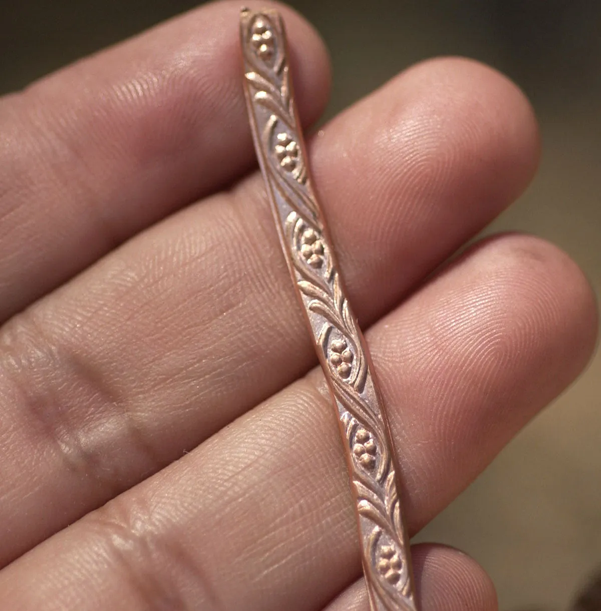 Copper Ring Stock Shank 4mm plus Vines Textured Metal Cane Wire - Rings Bracelets Pendants Metalwork