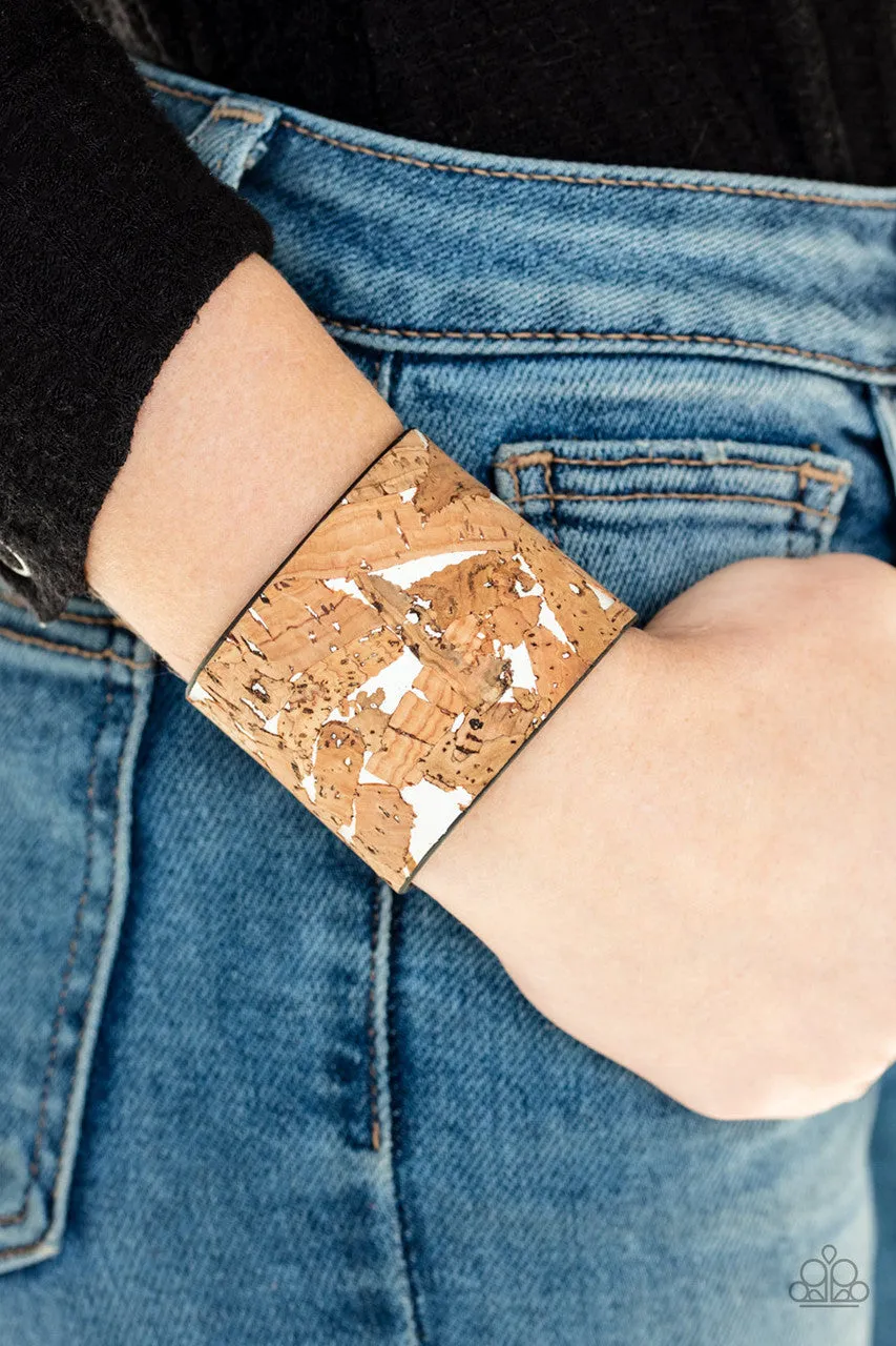 Cork Congo White Paparazzi Bracelet