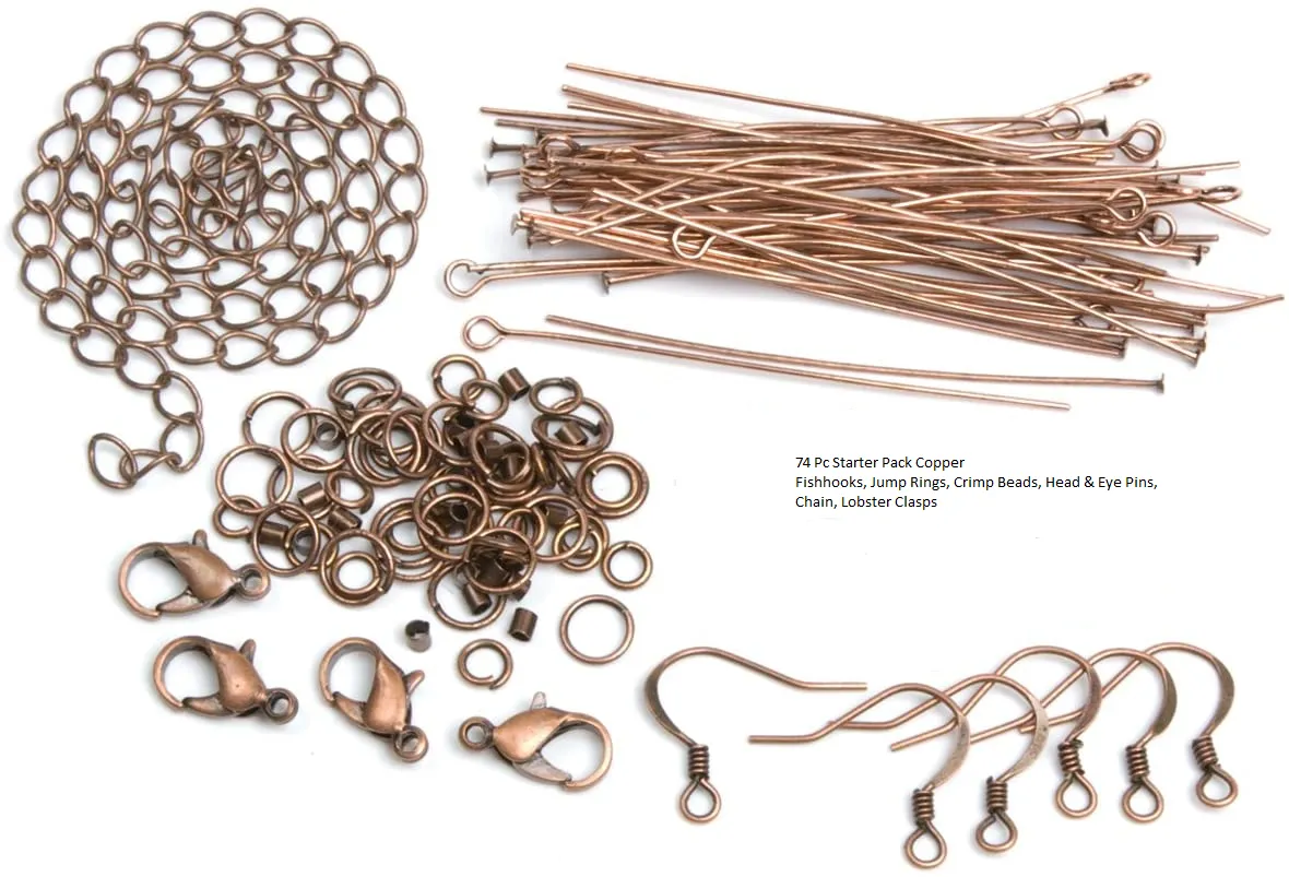 Cousin Jewelry Basics Starter Pack, Copper, 74-piece