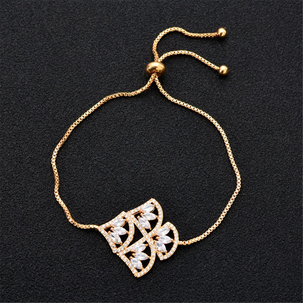 Crystal & Cubic Zirconia Adjustable Bracelet