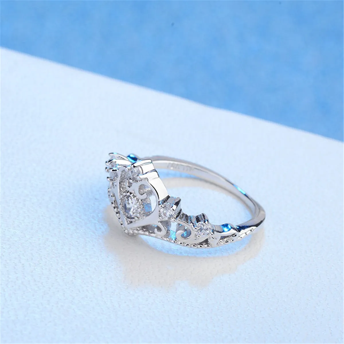 Crystal & Cubic Zirconia Crown Ring