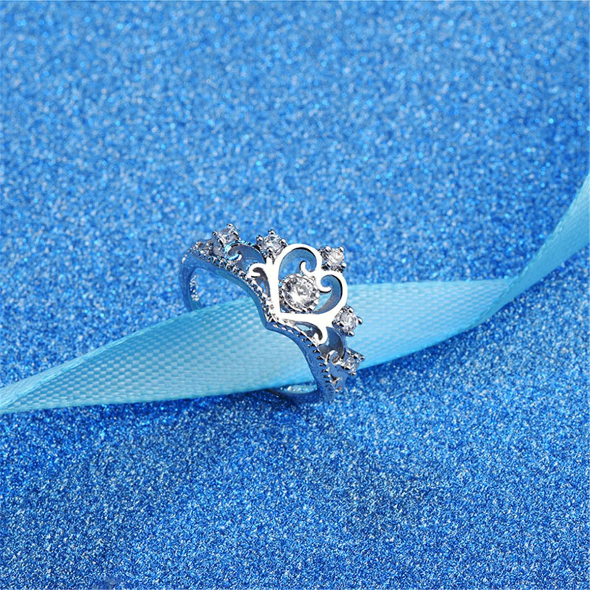 Crystal & Cubic Zirconia Crown Ring