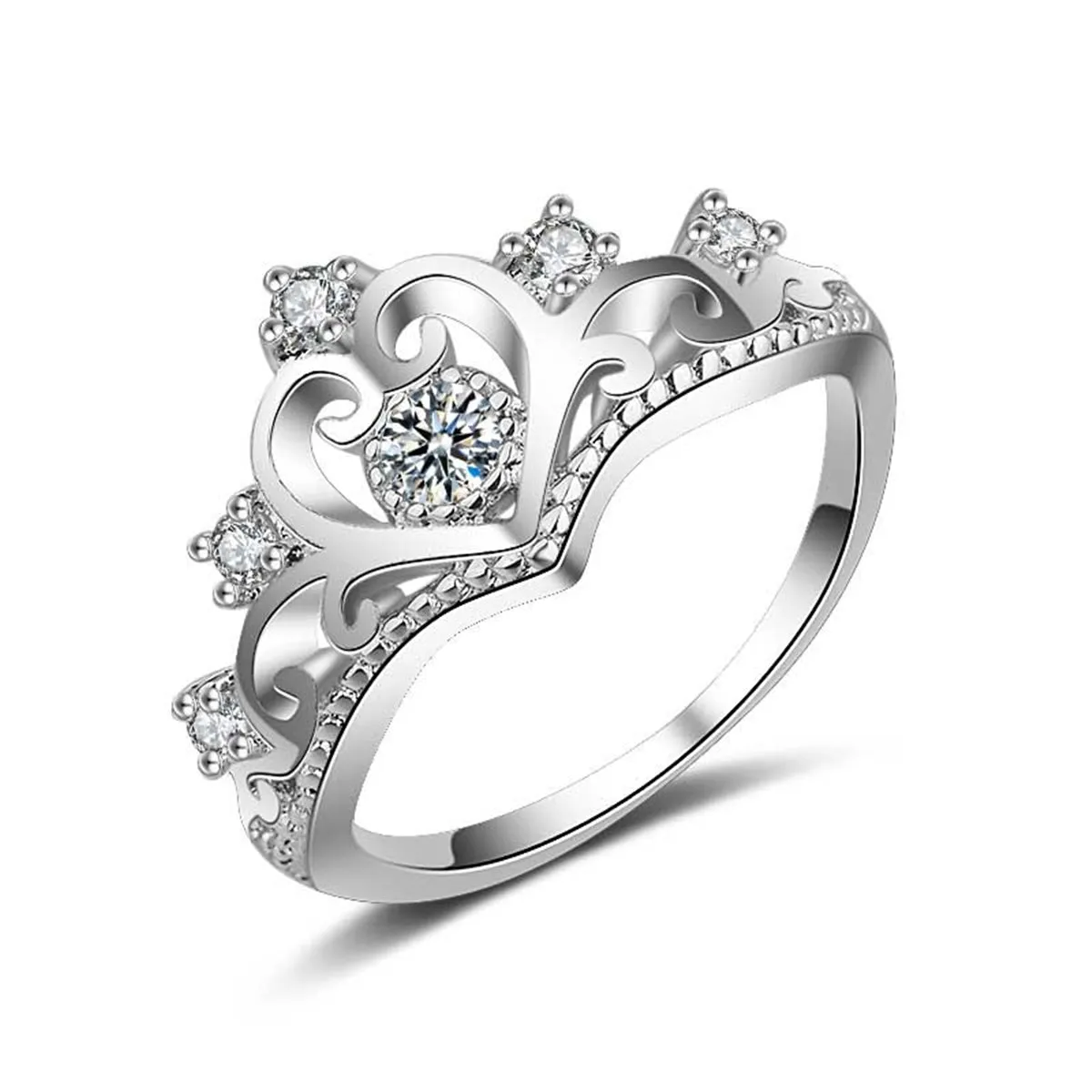 Crystal & Cubic Zirconia Crown Ring