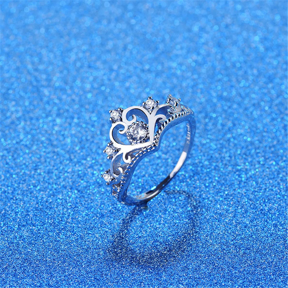 Crystal & Cubic Zirconia Crown Ring