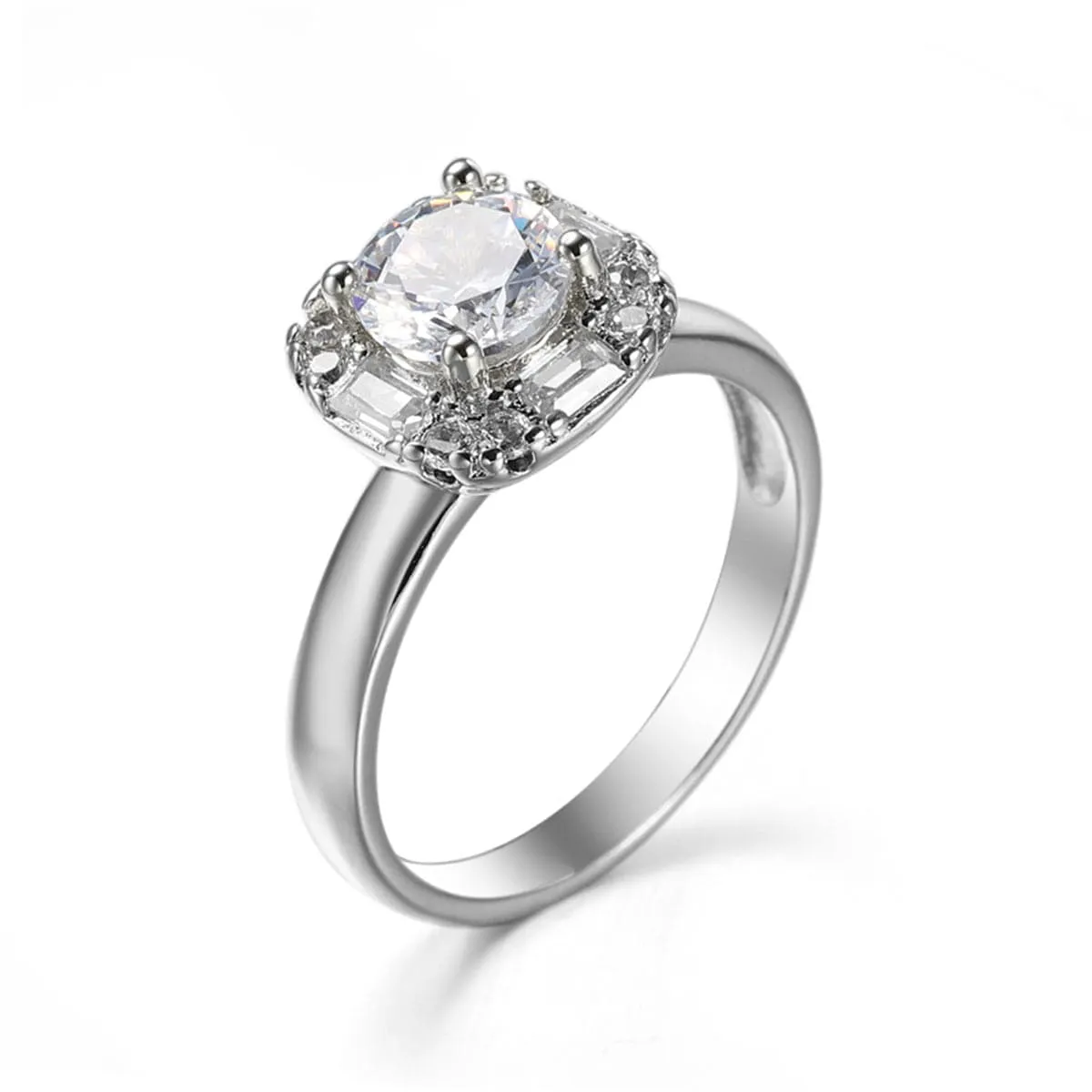 Crystal & Cubic Zirconia Halo Ring