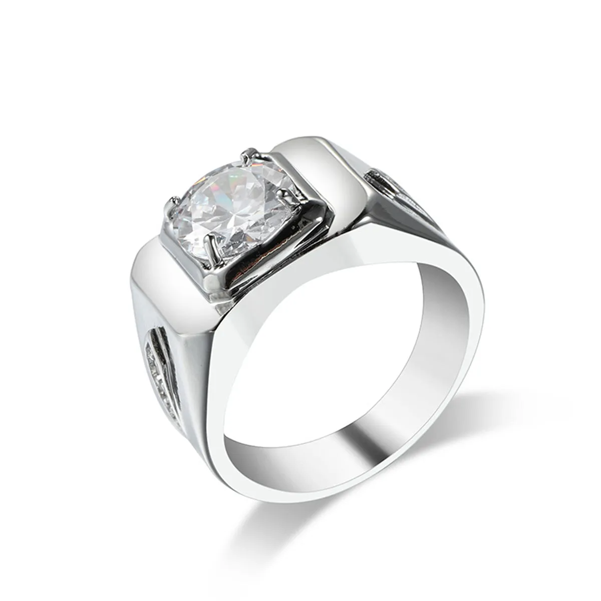 Crystal & Cubic Zirconia Round-Cut Square Illusion Ring