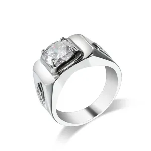 Crystal & Cubic Zirconia Round-Cut Square Illusion Ring