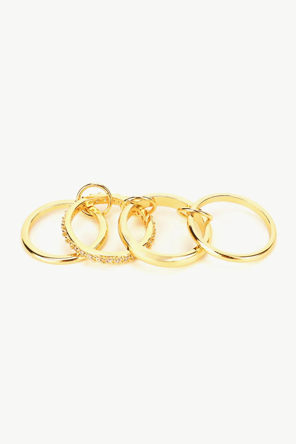 Cubic Zircon Four-Finger Combined Ring