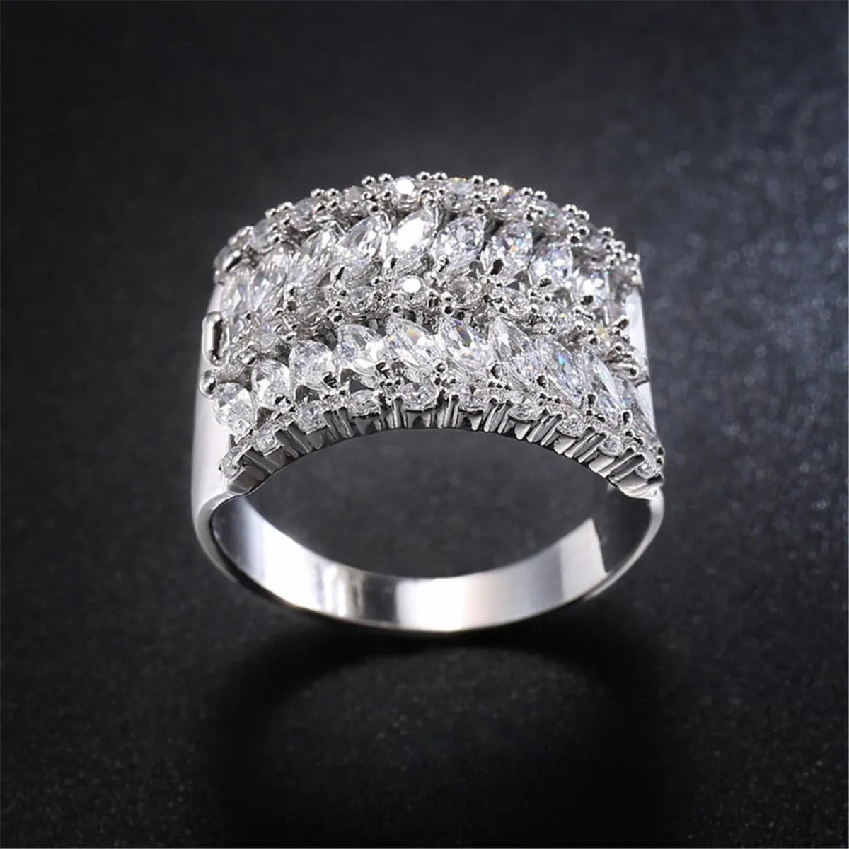 Cubic Zirconia & Crystal Marquise-Cut Ring