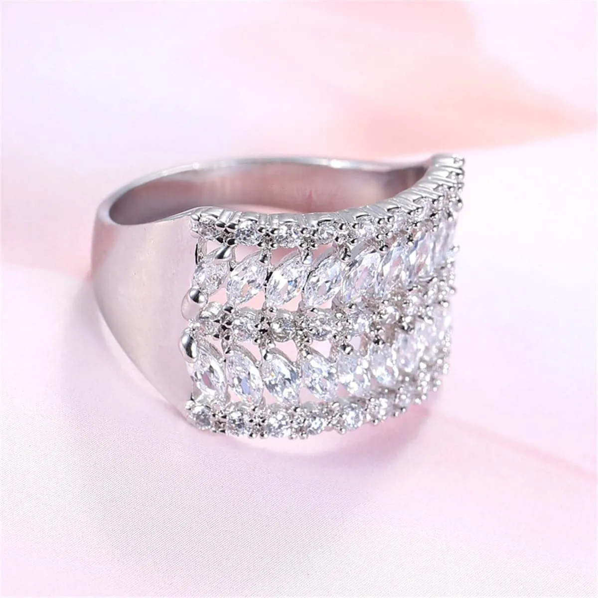 Cubic Zirconia & Crystal Marquise-Cut Ring