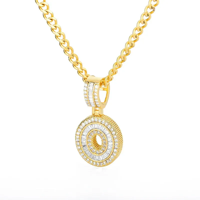 Cubic Zirconia Letters A-Z Pendant Necklaces Iced Out Rock Candy Style Initial Charms Necklace Fantastic Jewelry Gift