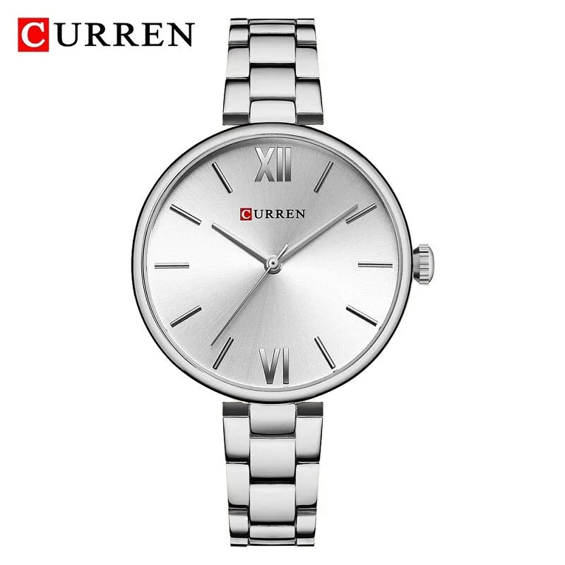 CURREN Fashion Black Women Watches Top Brand Luxury Classic Woman WristWatch Casual Simple Analog Quartz Ladies Wristwatch Clock