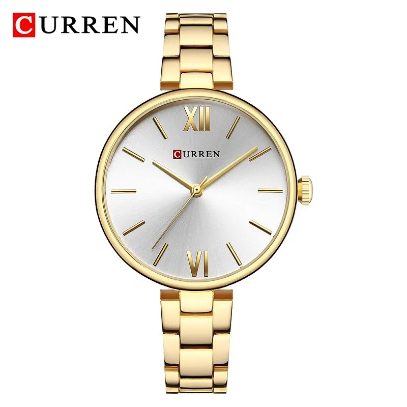 CURREN Fashion Black Women Watches Top Brand Luxury Classic Woman WristWatch Casual Simple Analog Quartz Ladies Wristwatch Clock