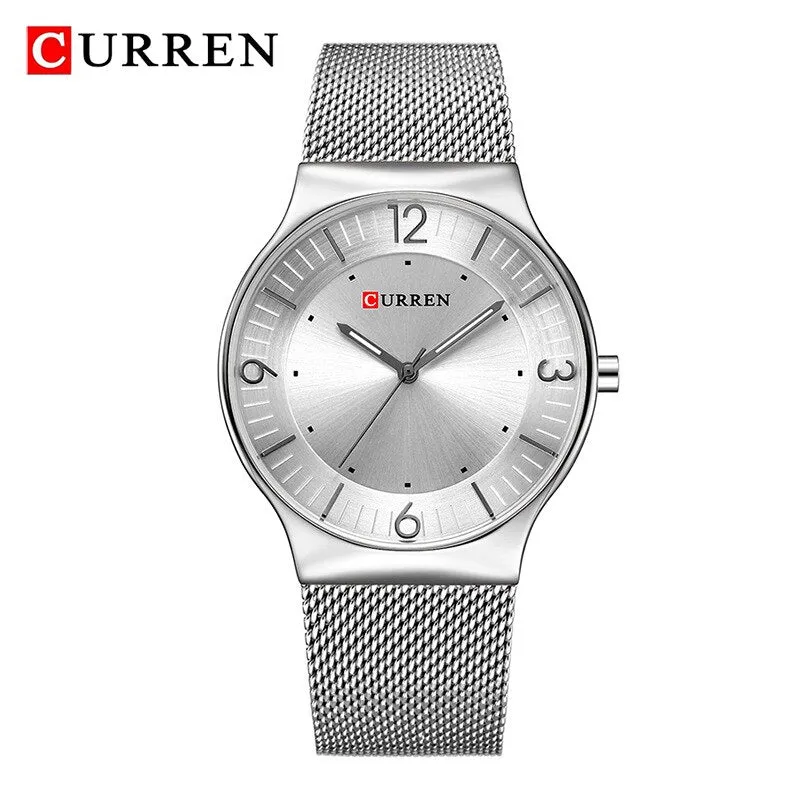 CURREN Men Watches 2022 Luxury Brand Army Watch Men Stainless Steel Mesh Watches Mens Ultra-thin Quartz Wristwatch Male Clock