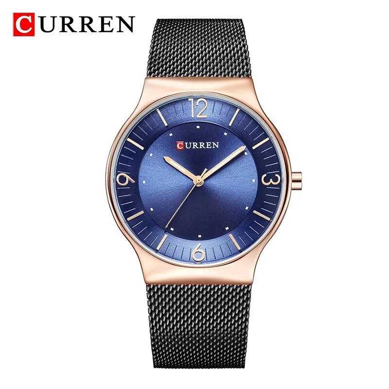 CURREN Men Watches 2022 Luxury Brand Army Watch Men Stainless Steel Mesh Watches Mens Ultra-thin Quartz Wristwatch Male Clock
