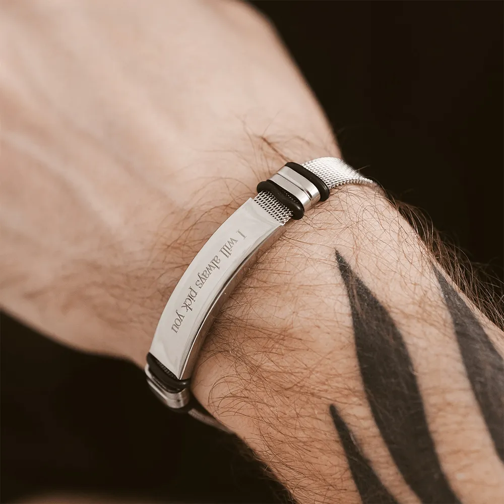 Custom Leather Bracelet with Hidden Message