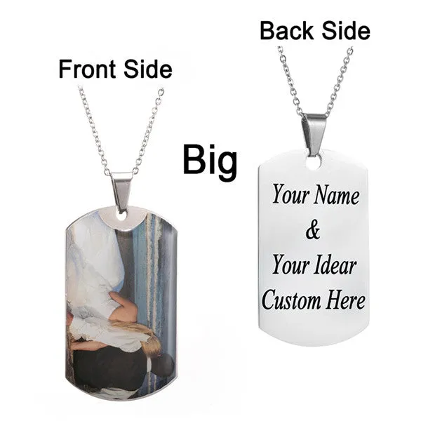Custom Photo Initial Letter Heart Necklace Personalized Any Photo/Name Jewelry