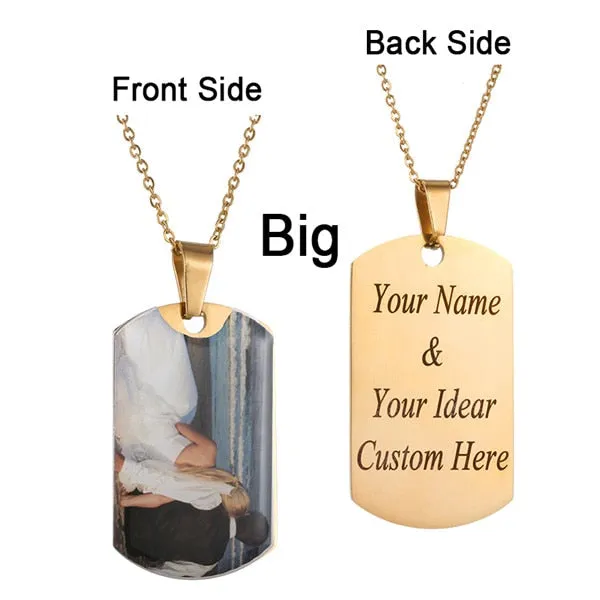 Custom Photo Initial Letter Heart Necklace Personalized Any Photo/Name Jewelry