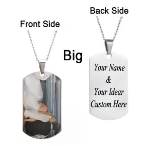 Custom Photo Initial Letter Heart Necklace Personalized Any Photo/Name Jewelry