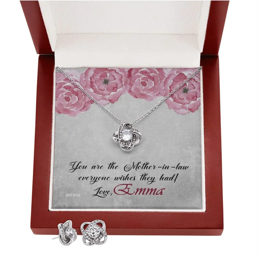 Custom You Are Mother In Law 14k White Gold Interlocking Heart Pendant Necklace Jewelry Gifts For Mom Wife Grandma Auntie Mother Day